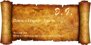 Danczinger Imre névjegykártya